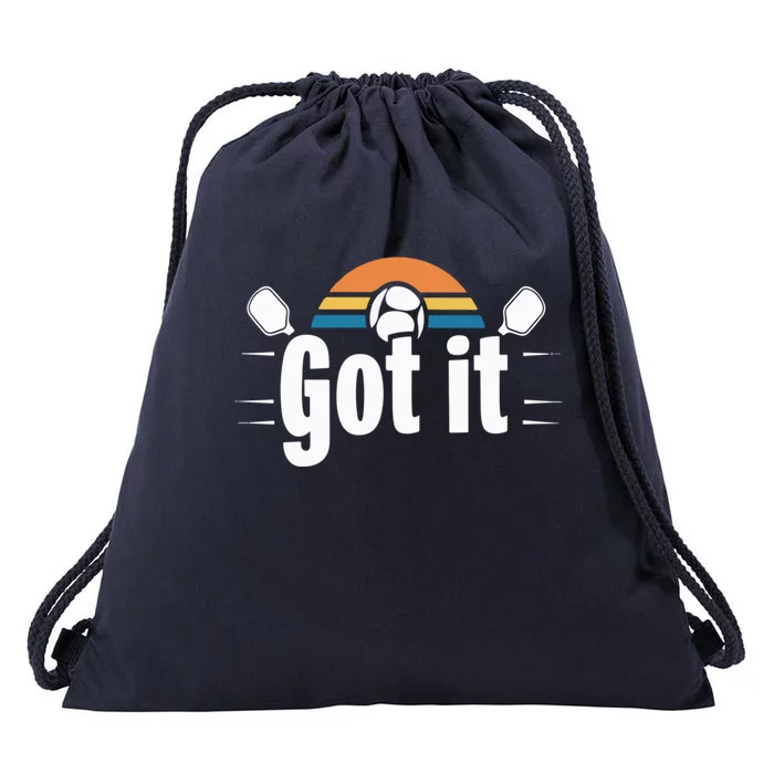 Got It Oops Yours Funny Pickleball Lovers Retro Sunset Gift Drawstring Bag