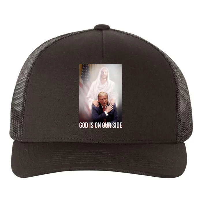 God Is On Our Side President Trump Photo After The Shooting Support Trump Yupoong Adult 5-Panel Trucker Hat