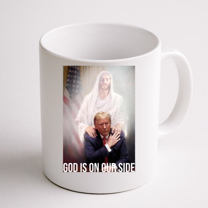 God Is On Our Side President Trump Photo After The Shooting Support Trump Front & Back Coffee Mug