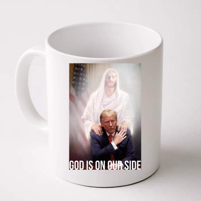 God Is On Our Side President Trump Photo After The Shooting Support Trump Front & Back Coffee Mug