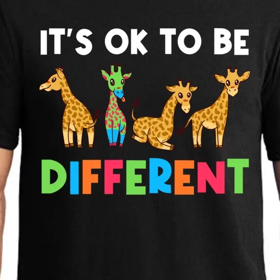 Giraffes Its Ok To Be Different Autism Awareness Giraffe Cute Gift Pajama Set