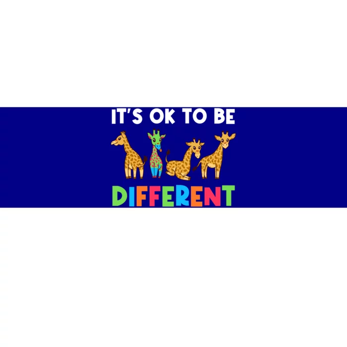 Giraffes Its Ok To Be Different Autism Awareness Giraffe Cute Gift Bumper Sticker