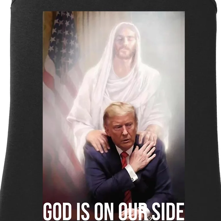 God Is On Our Side President Trump Photo After The Shooting Ladies Essential Tank