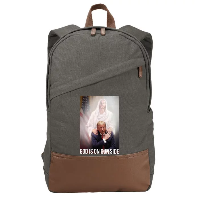 God Is On Our Side President Trump Photo After The Shooting Cotton Canvas Backpack