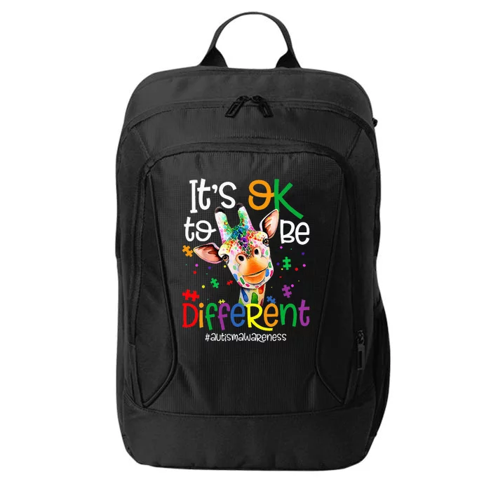 Giraffe It's Okay To Be Different Autism Awareness City Backpack