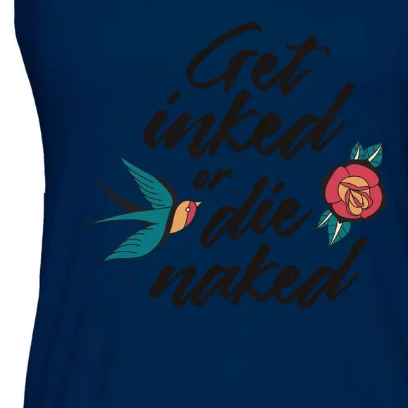 Get Inked Or Die Naked Tattoo Ladies Essential Flowy Tank