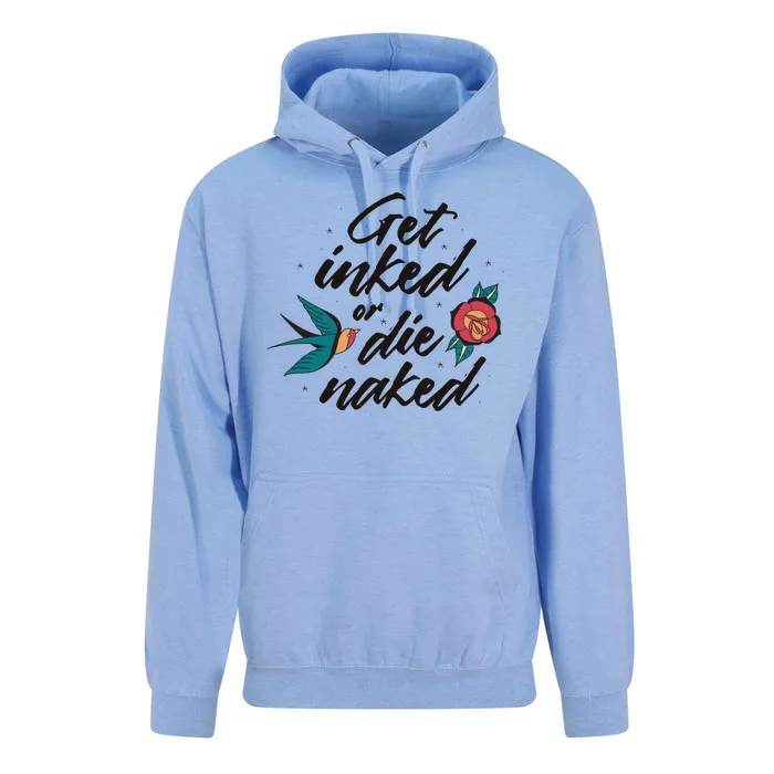 Get Inked Or Die Naked Tattoo Unisex Surf Hoodie