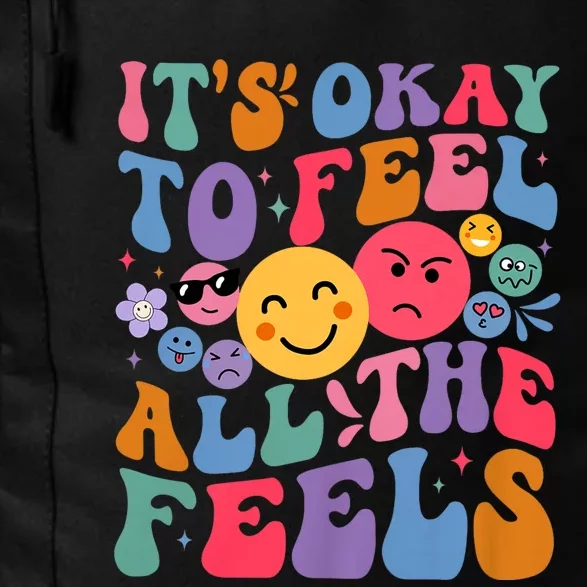 Groovy ItS Ok To Feel All The Feels Emotions Mental Health Daily Commute Backpack