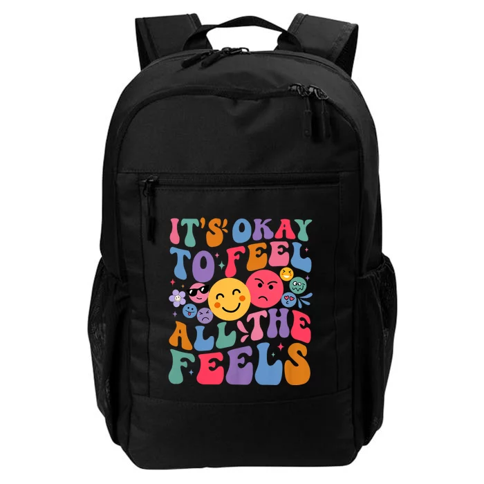 Groovy ItS Ok To Feel All The Feels Emotions Mental Health Daily Commute Backpack