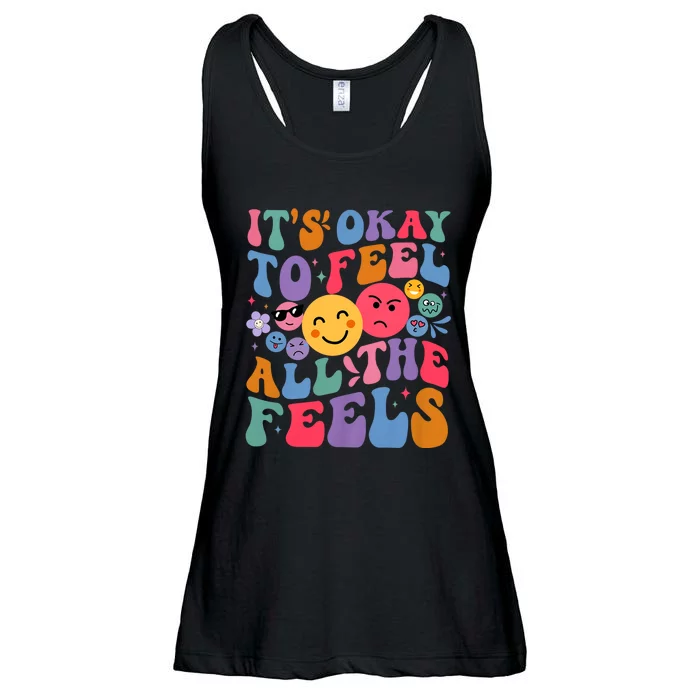 Groovy ItS Ok To Feel All The Feels Emotions Mental Health Ladies Essential Flowy Tank