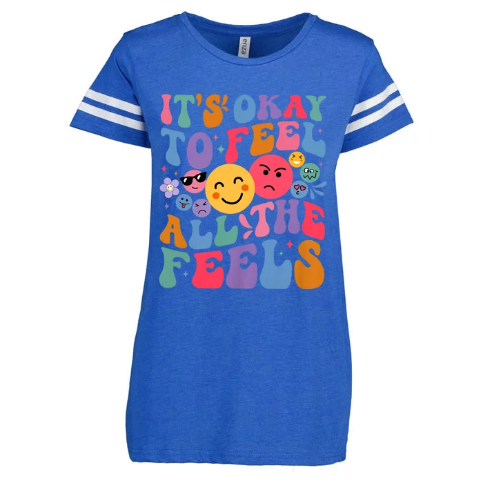 Groovy ItS Ok To Feel All The Feels Emotions Mental Health Enza Ladies Jersey Football T-Shirt