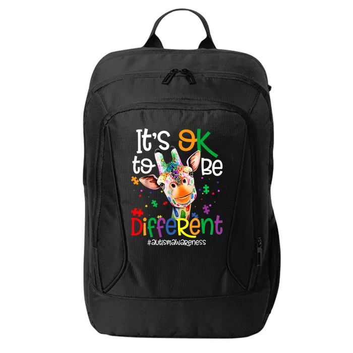 Giraffe Its Okay To Be Different Autism Awareness City Backpack