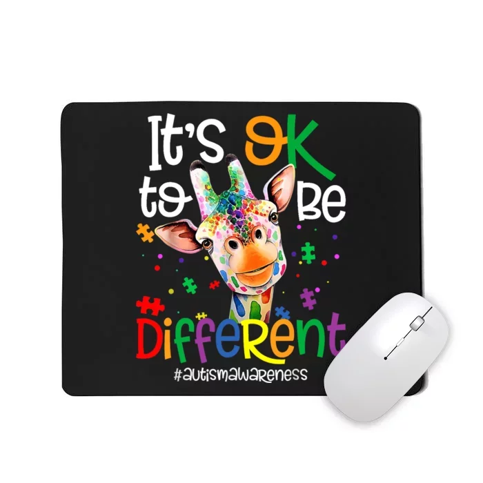 Giraffe Its Okay To Be Different Autism Awareness Mousepad