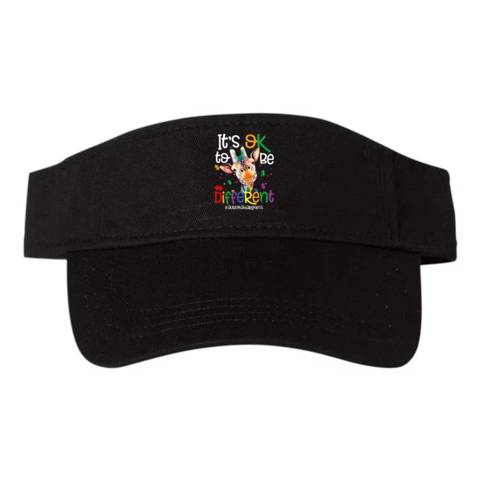 Giraffe Its Okay To Be Different Autism Awareness Valucap Bio-Washed Visor