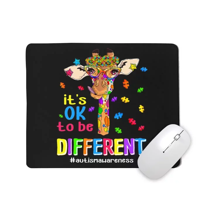 Giraffe It's Ok To Be Different ASD Awareness Mousepad