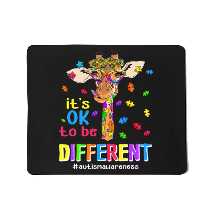 Giraffe It's Ok To Be Different ASD Awareness Mousepad