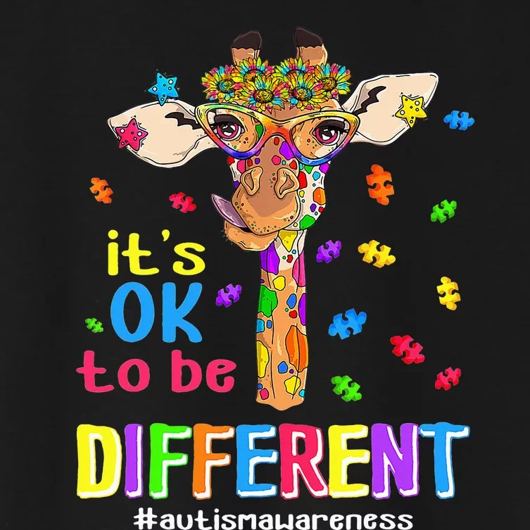 Giraffe It's Ok To Be Different ASD Awareness Women's Crop Top Tee