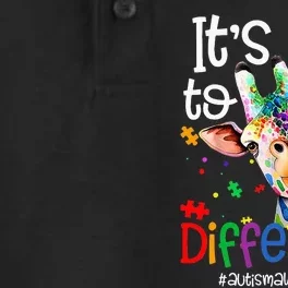 giraffe its okay to be different ASD Awareness Dry Zone Grid Performance Polo