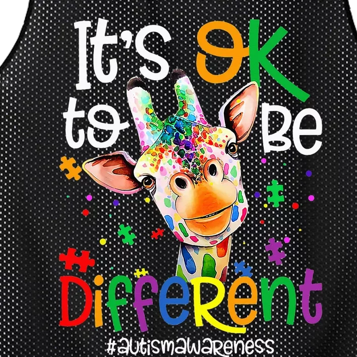 giraffe its okay to be different ASD Awareness Mesh Reversible Basketball Jersey Tank