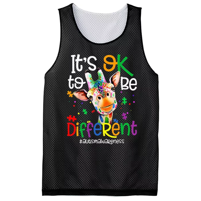 giraffe its okay to be different ASD Awareness Mesh Reversible Basketball Jersey Tank