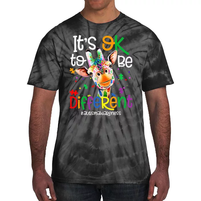 giraffe its okay to be different ASD Awareness Tie-Dye T-Shirt