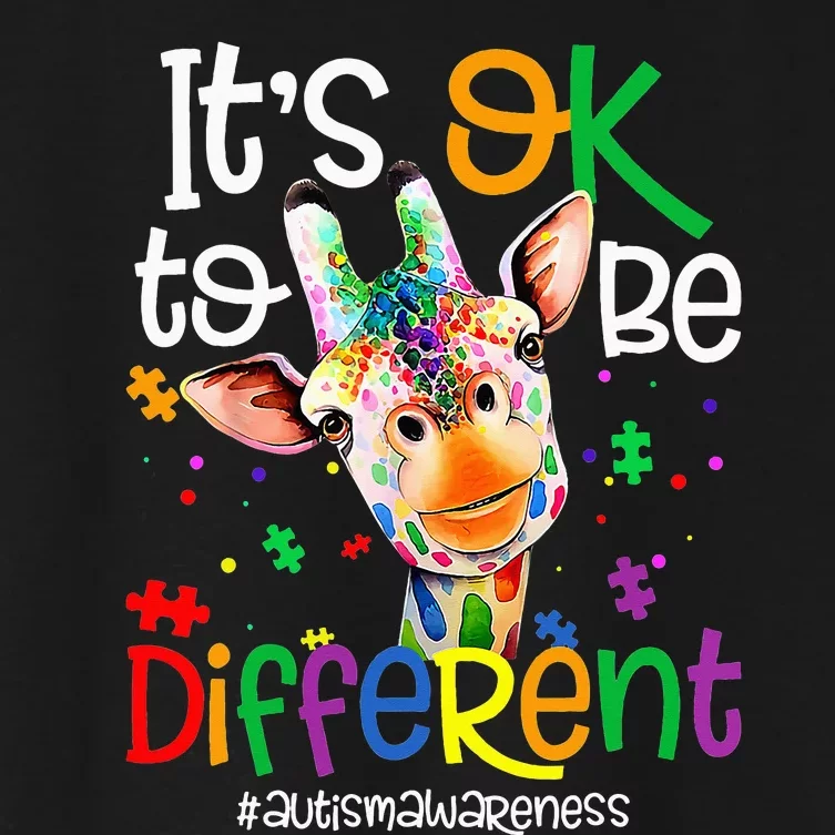 giraffe its okay to be different ASD Awareness Women's Crop Top Tee