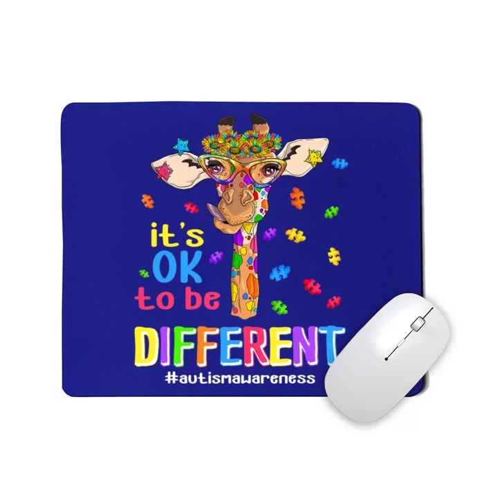 Giraffe Its Ok To Be Different Autism Awareness Acceptance Gift Mousepad