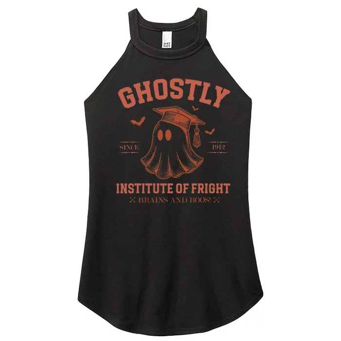 Ghostly Institute Of Fright Brains And Boos Halloween Women’s Perfect Tri Rocker Tank