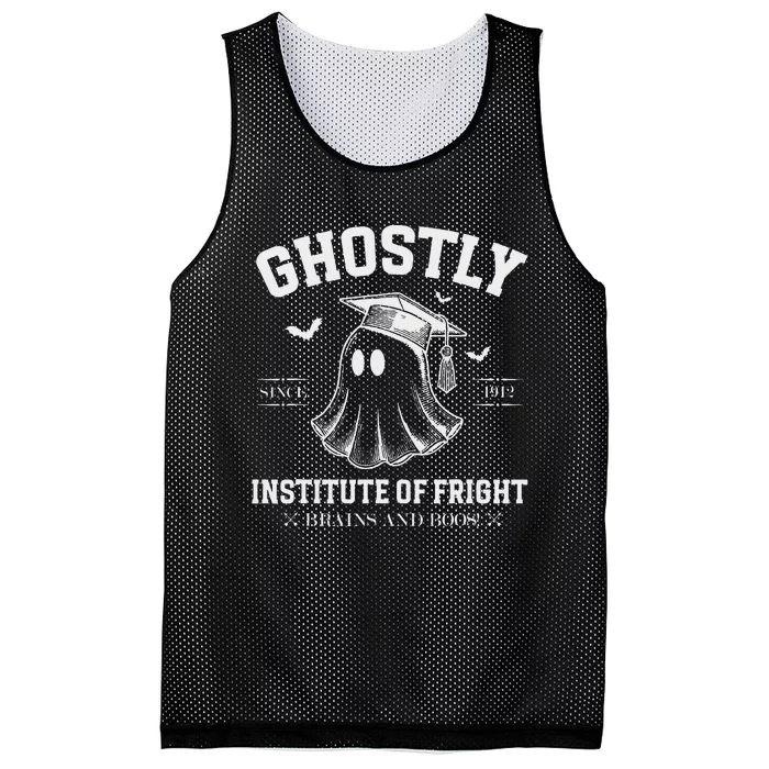 Ghostly Institute Of Fright Brains And Boos Halloween Mesh Reversible Basketball Jersey Tank