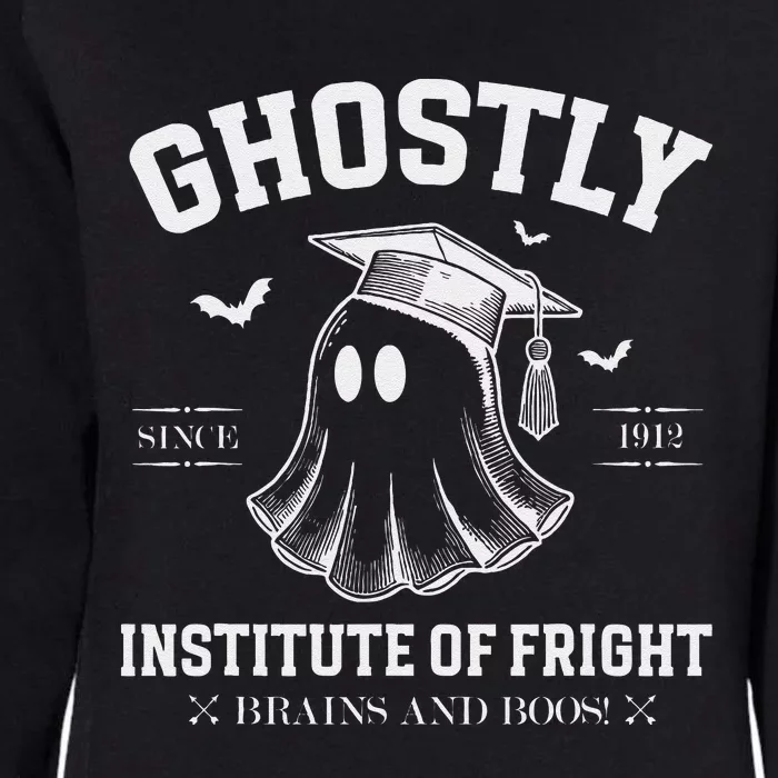 Ghostly Institute Of Fright Brains And Boos Halloween Womens California Wash Sweatshirt