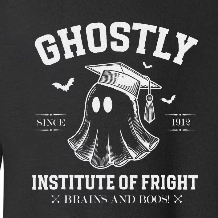 Ghostly Institute Of Fright Brains And Boos Halloween Toddler Sweatshirt