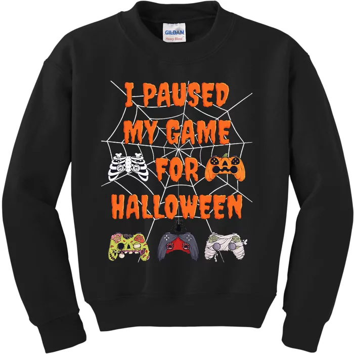 Gaming I Paused My Game For Halloween Funny Gamer Kids Sweatshirt