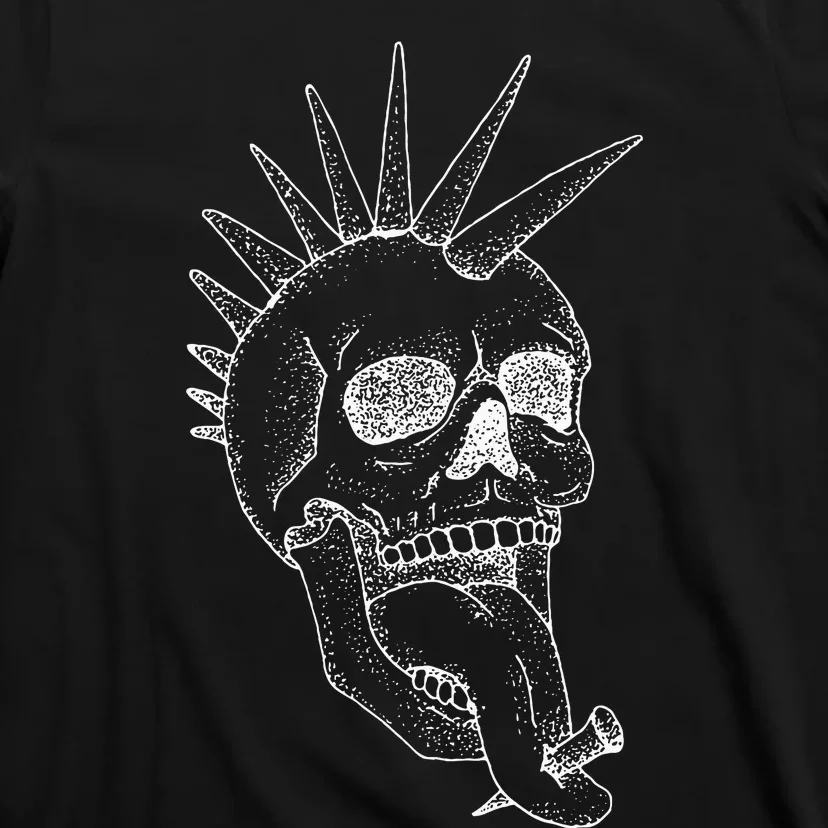 Grunge Indie Punk Rock Skull With Mohawk T-Shirt