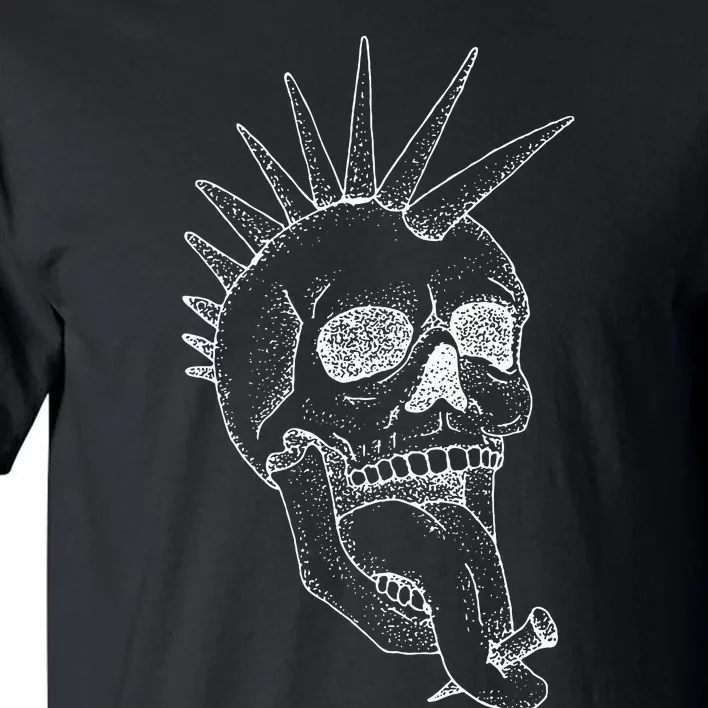 Grunge Indie Punk Rock Skull With Mohawk Tall T-Shirt