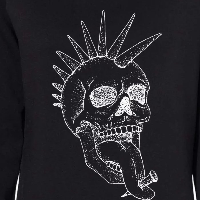 Grunge Indie Punk Rock Skull With Mohawk Womens California Wash Sweatshirt