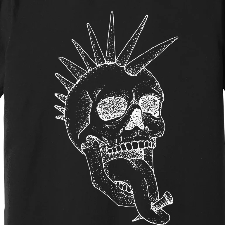 Grunge Indie Punk Rock Skull With Mohawk Premium T-Shirt