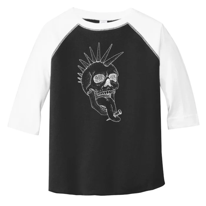 Grunge Indie Punk Rock Skull With Mohawk Toddler Fine Jersey T-Shirt