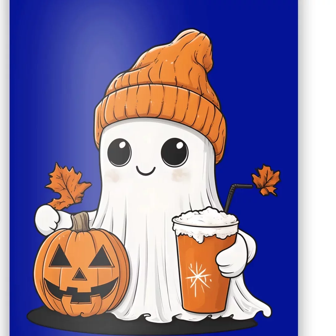 Ghost Ing Pumpkin Spice Coffee Halloween Thanksgiving Funny Gift Poster