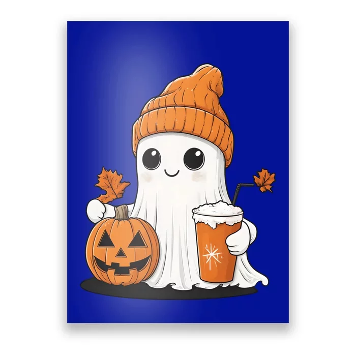 Ghost Ing Pumpkin Spice Coffee Halloween Thanksgiving Funny Gift Poster