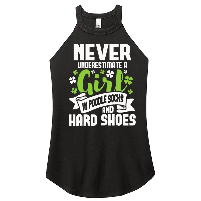 Girl In Poodle Socks Irish Dancer Ceili Reel Dance Feis Women’s Perfect Tri Rocker Tank