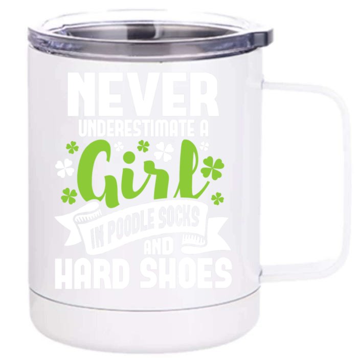 Girl In Poodle Socks - Irish Dancer Ceili Reel Dance Feis Front & Back 12oz Stainless Steel Tumbler Cup