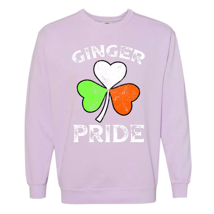 Ginger Irish Pride Shamrock Ireland Flag Happy Patricks Day Garment-Dyed Sweatshirt