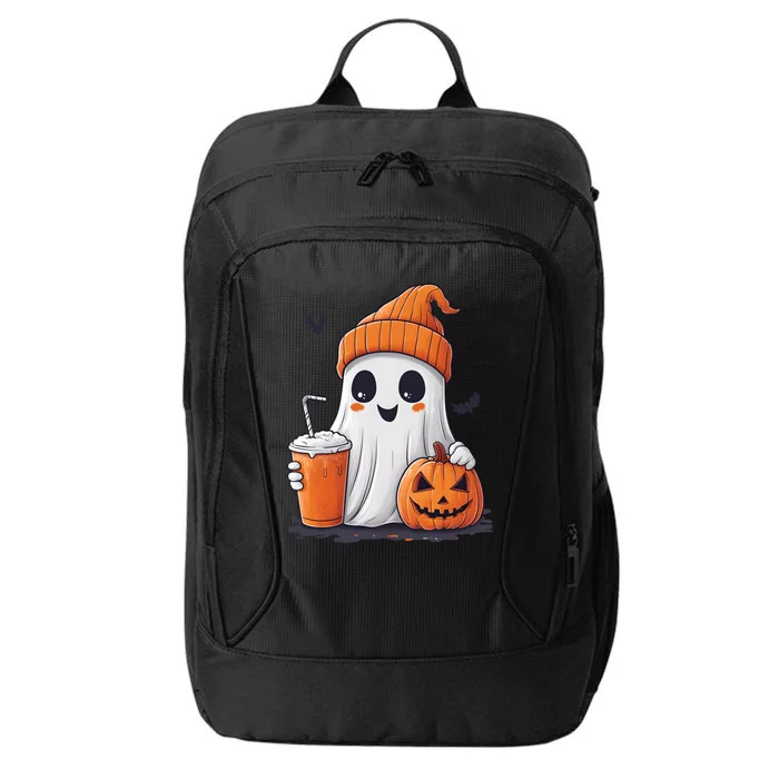 Ghost Ing Pumpkin Spice Latte Halloween Spooky Season Cute Gift City Backpack