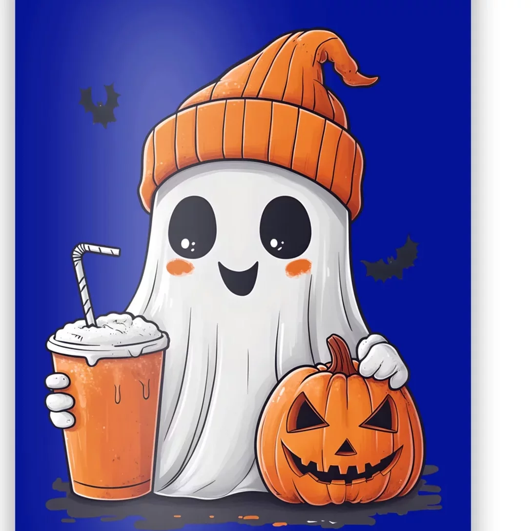 Ghost Ing Pumpkin Spice Latte Halloween Spooky Season Cute Gift Poster