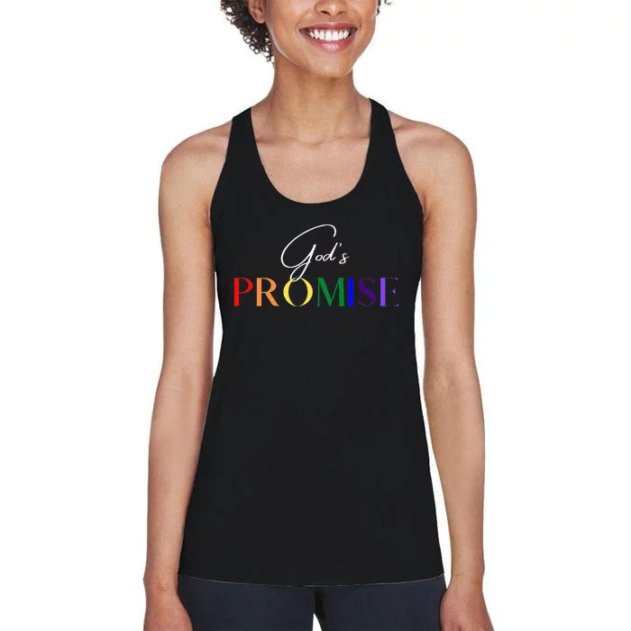 God Is Promise The Rainbow Women's Racerback Tank