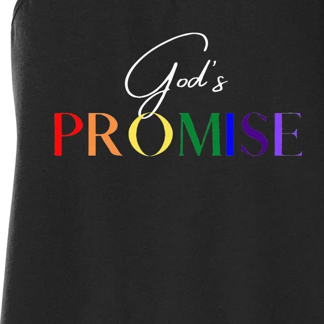 God Is Promise The Rainbow Women's Racerback Tank