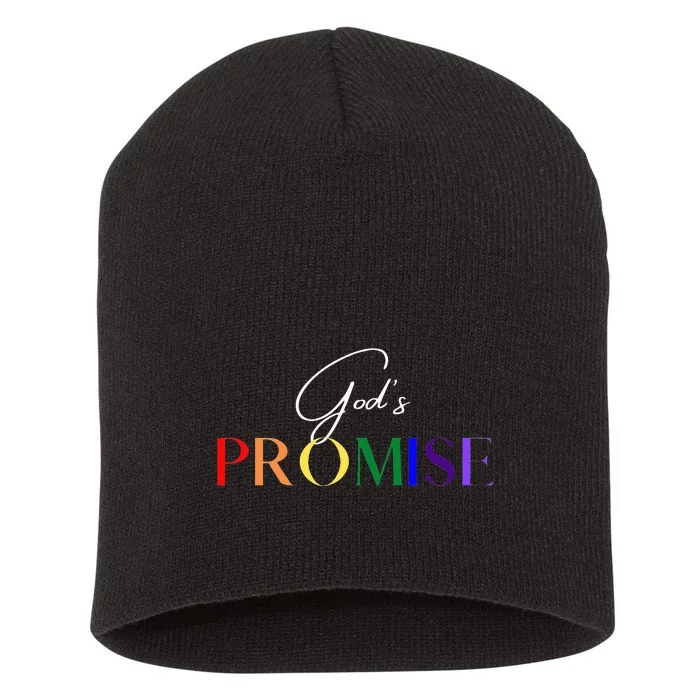 God Is Promise The Rainbow Short Acrylic Beanie