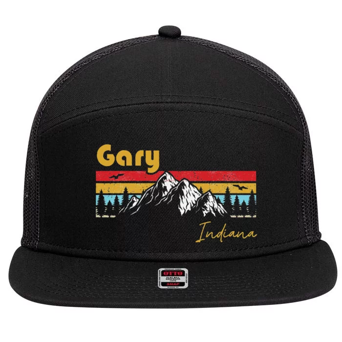 Gary Indiana Roots Hometown Vintage Home State Pride 7 Panel Mesh Trucker Snapback Hat