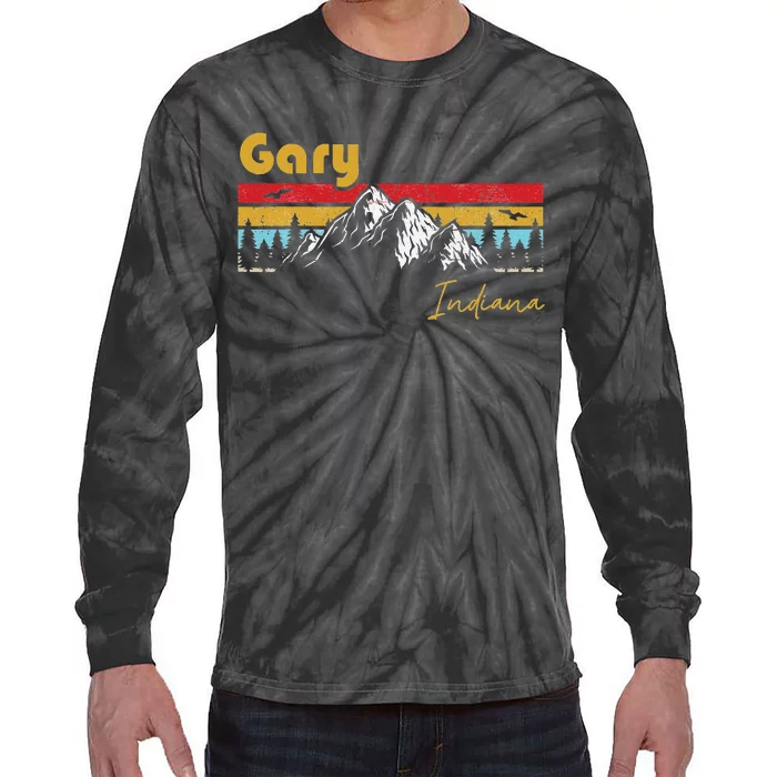 Gary Indiana Roots Hometown Vintage Home State Pride Tie-Dye Long Sleeve Shirt