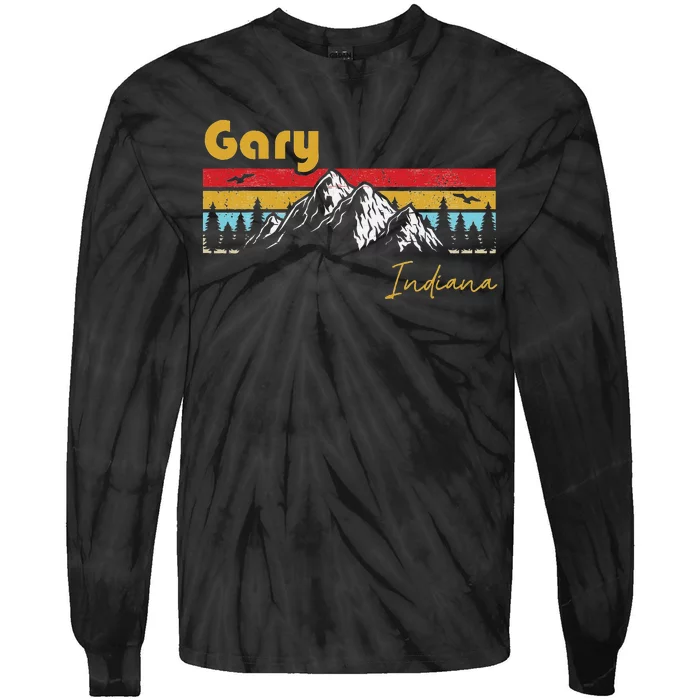 Gary Indiana Roots Hometown Vintage Home State Pride Tie-Dye Long Sleeve Shirt